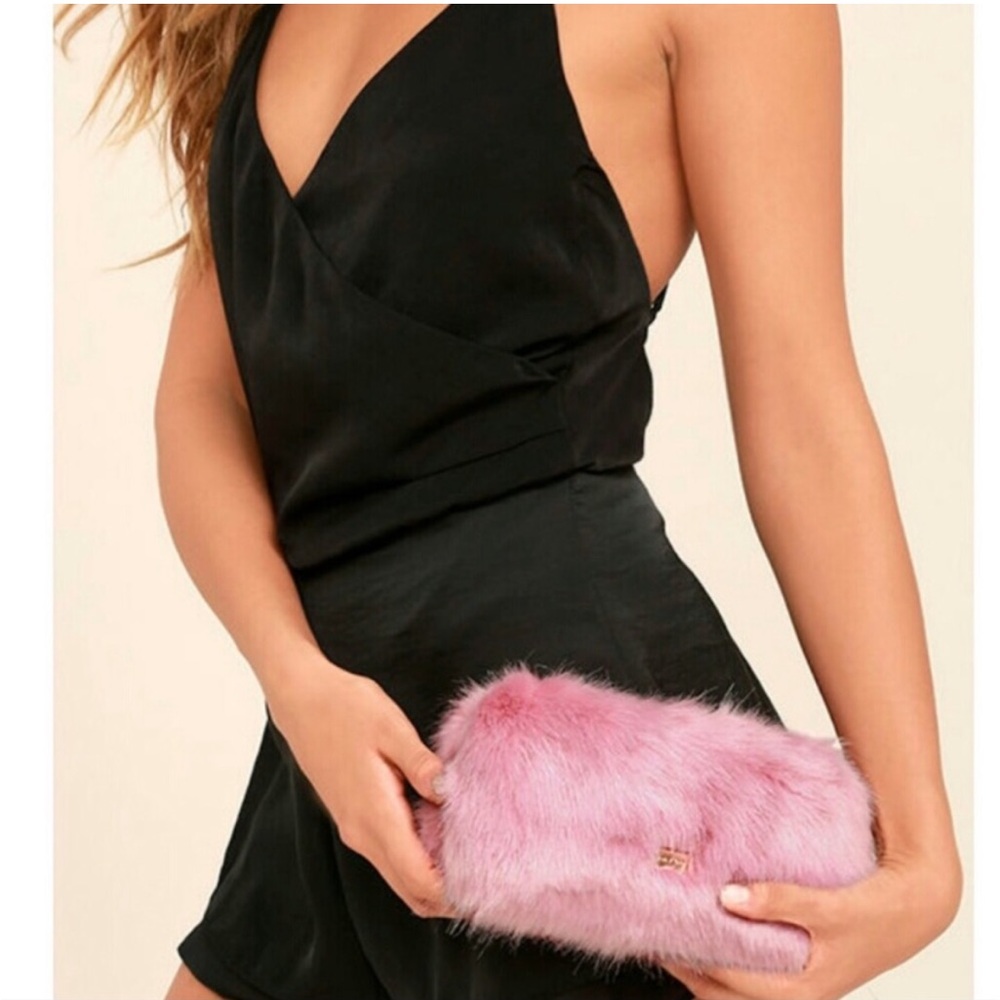 SkinnyDip London Fuzzy Pink Party Clutch from Nasty Gal